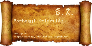 Borhegyi Krisztián névjegykártya